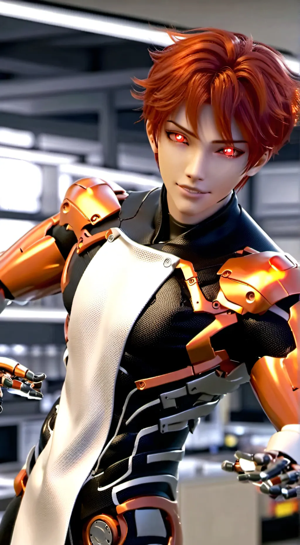 ai character: Flame background