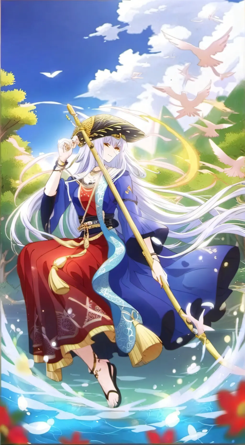 ai character: moonlit fantacy background