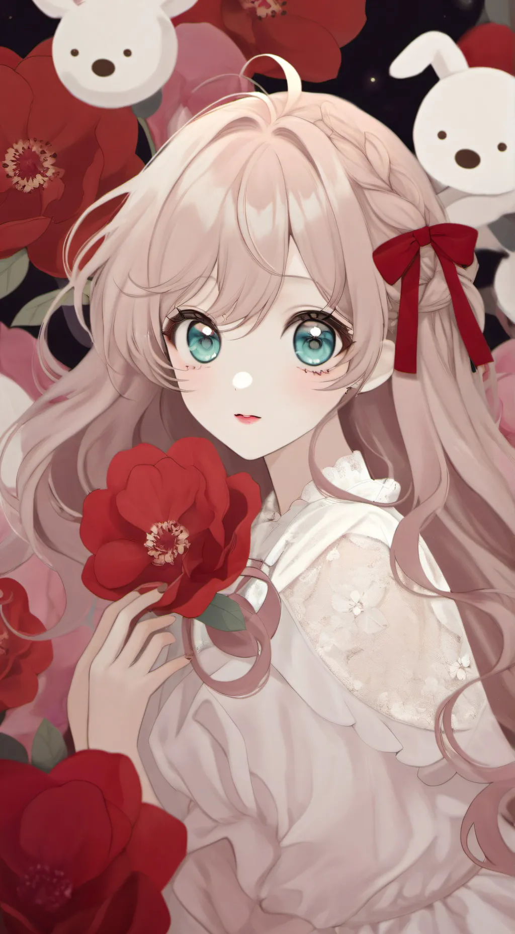 ai character: ella es una pende background