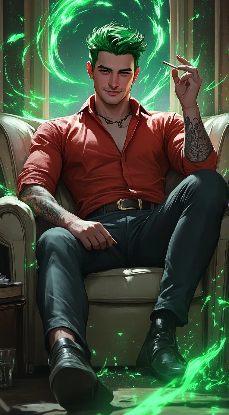 ai character: Greg  background