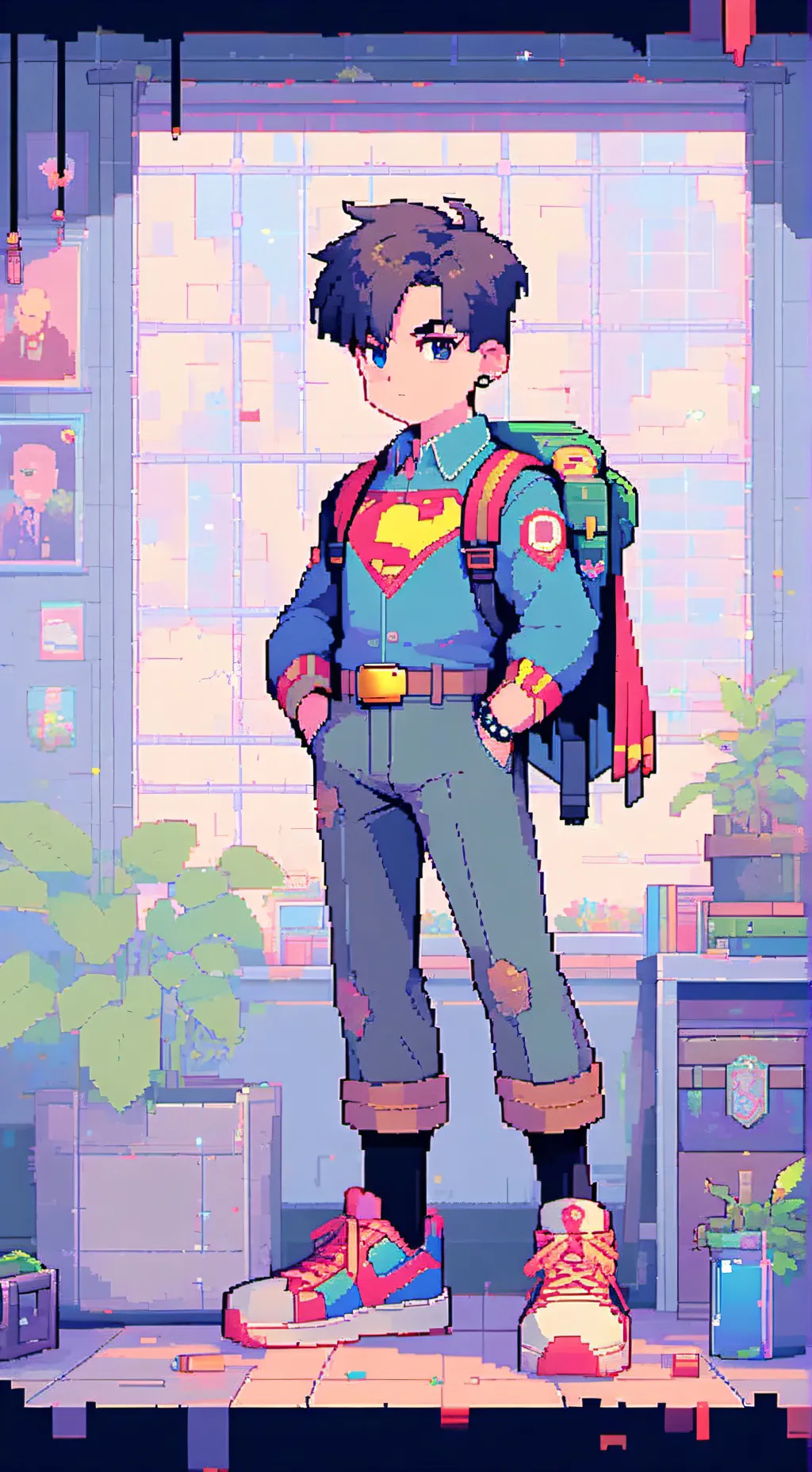 ai character: super school  background