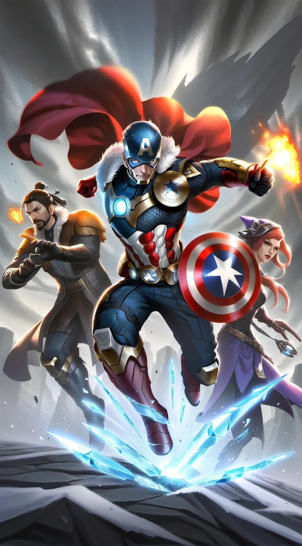 ai character: Avengers pup background