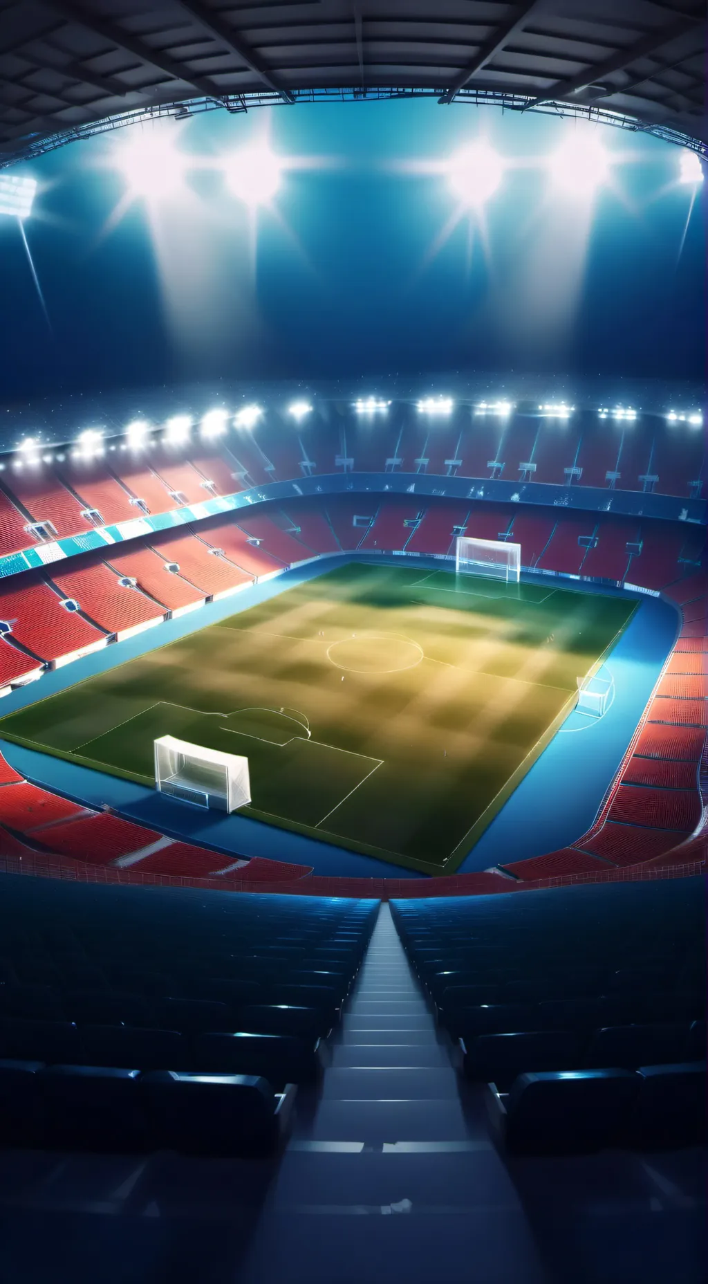 ai character: football stadium background