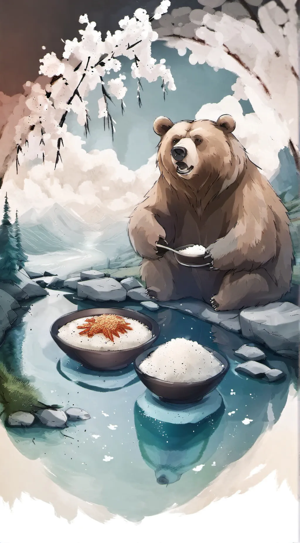 ai character: Fried Rice at Redd background