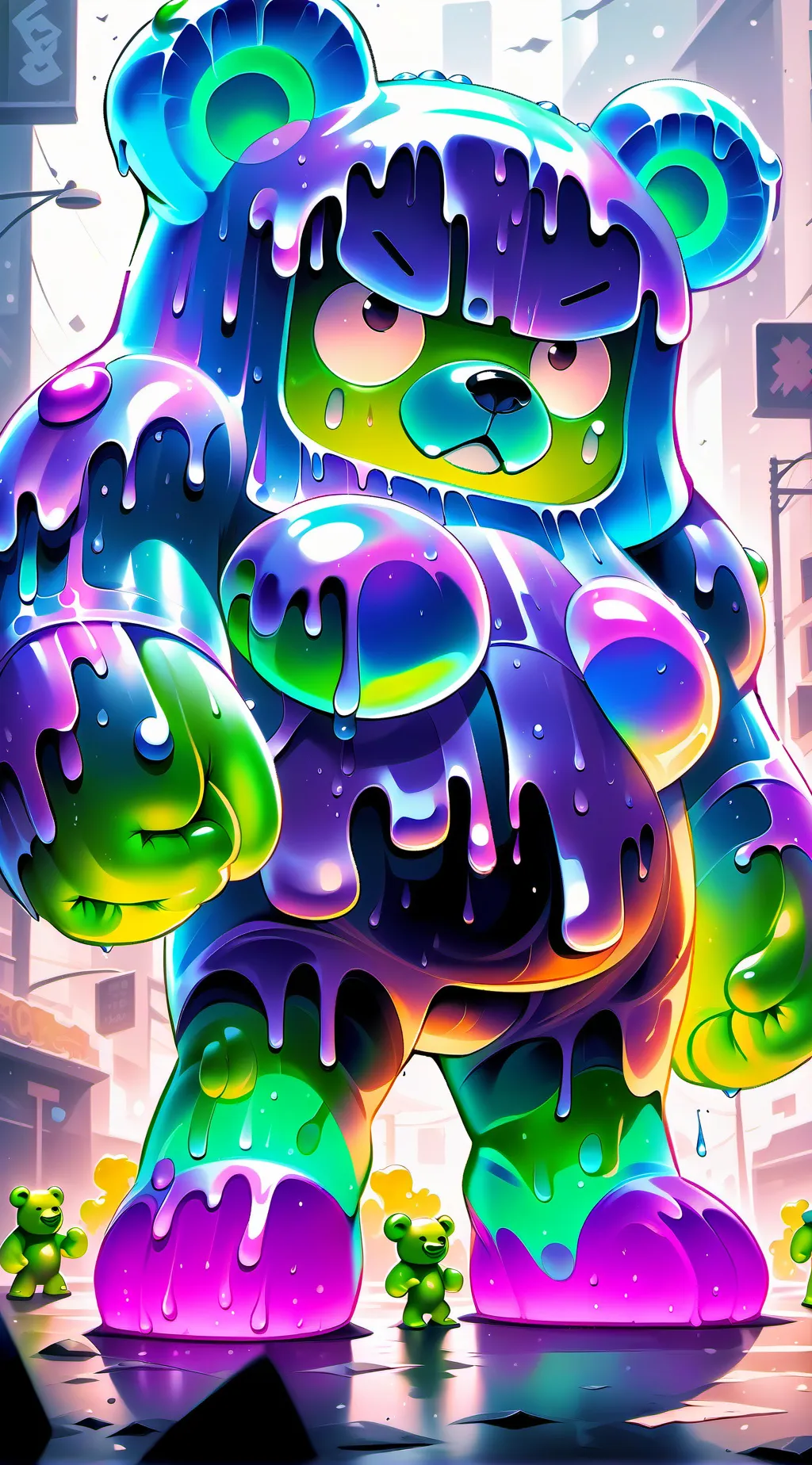 ai character: Gelatin the Bear background