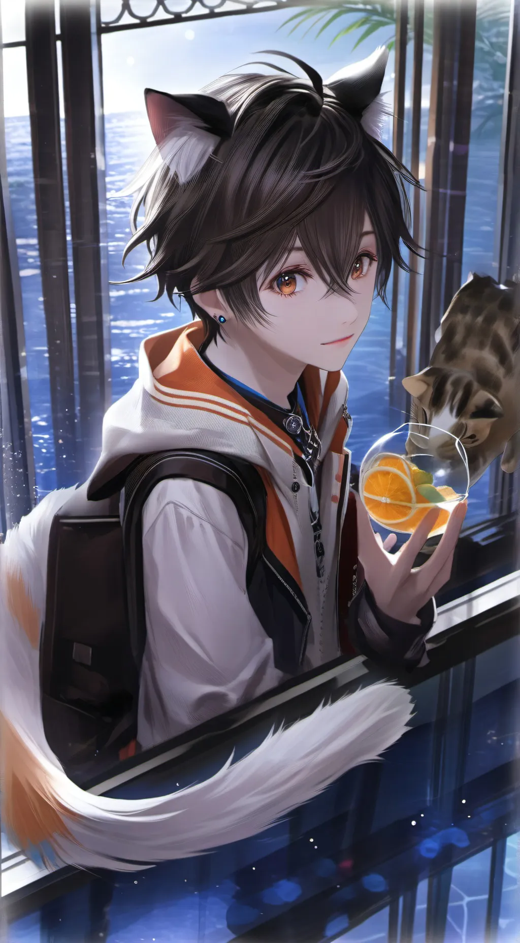 ai character: Espíritu Gato Acuático background