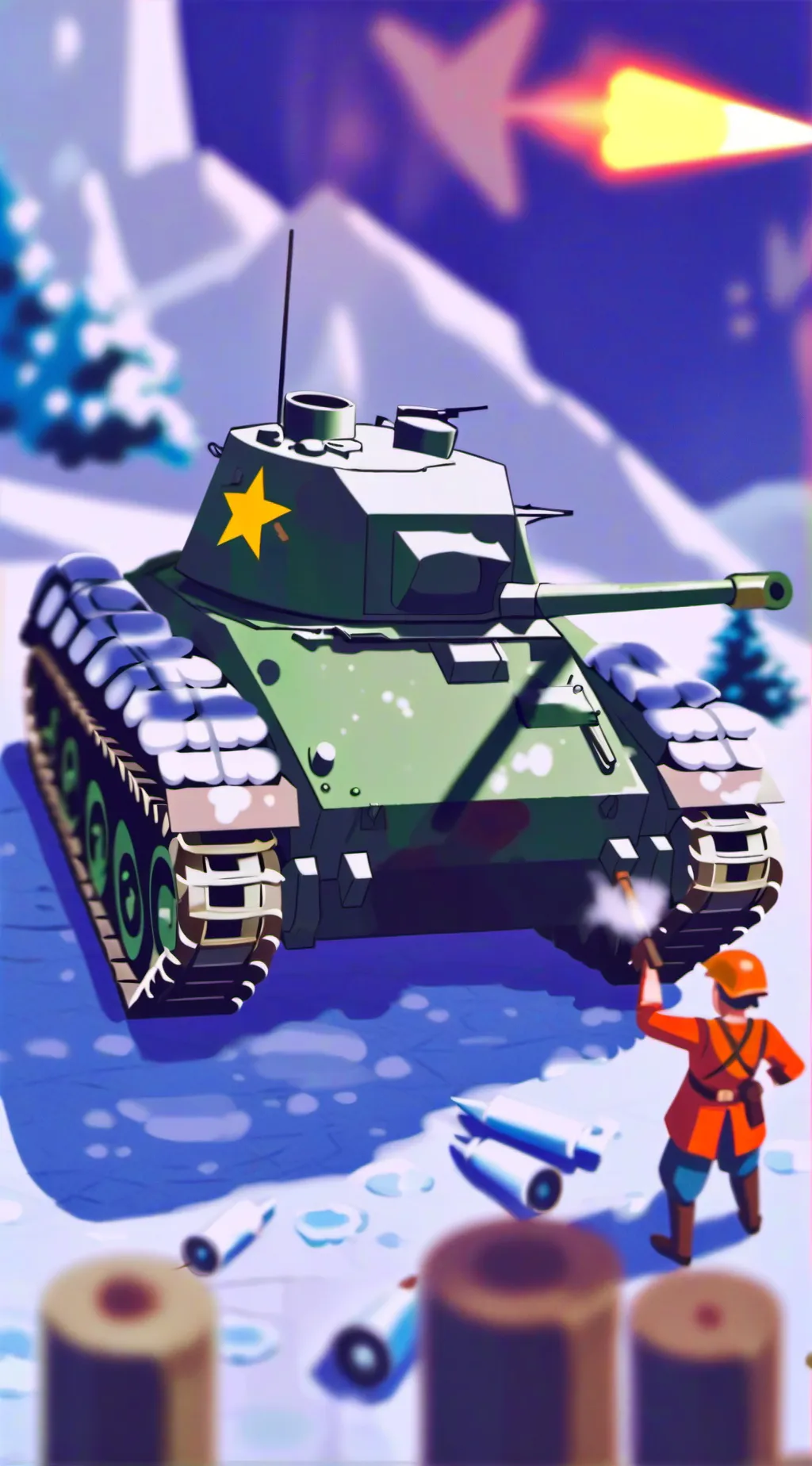 ai character: tank factory background
