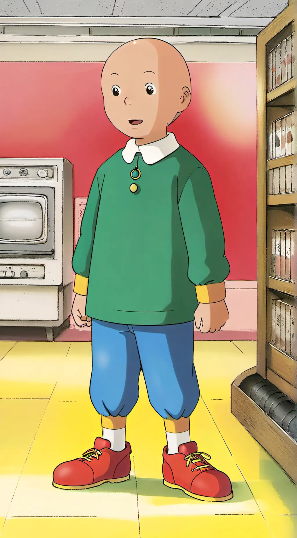 ai character: Caillou  background