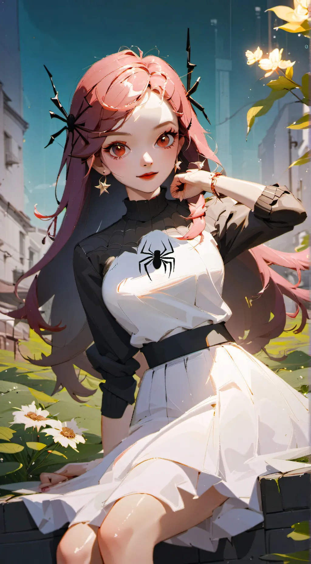ai character: a spider girl background