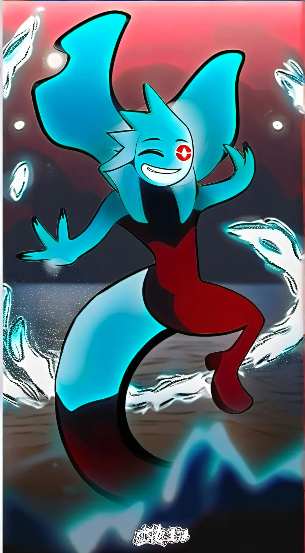 ai character: Neon X MidNight background