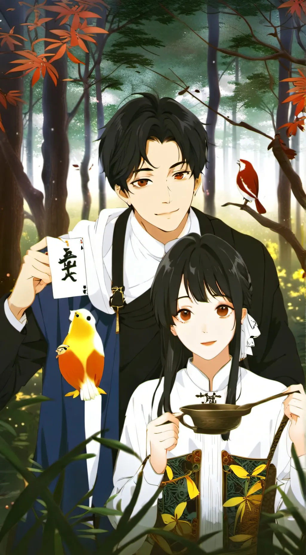 ai character: Theo e Luana  background