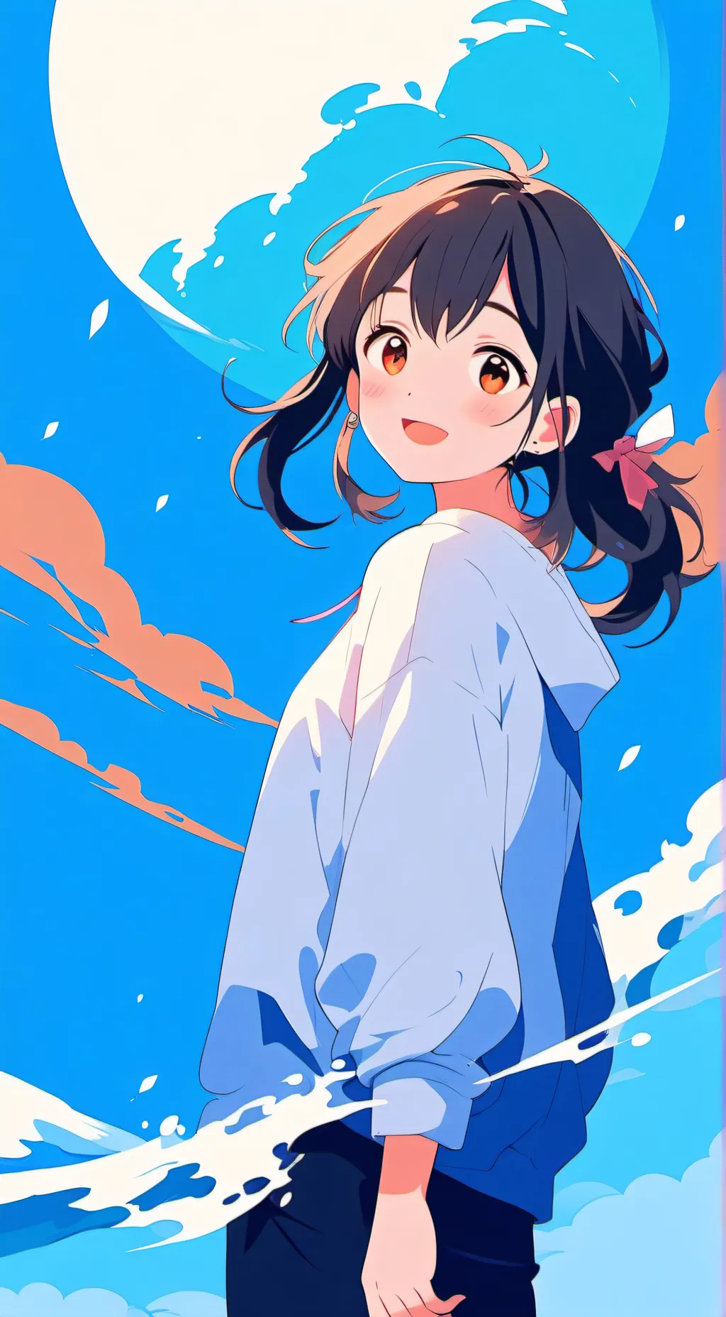 ai character: Nora Sky background