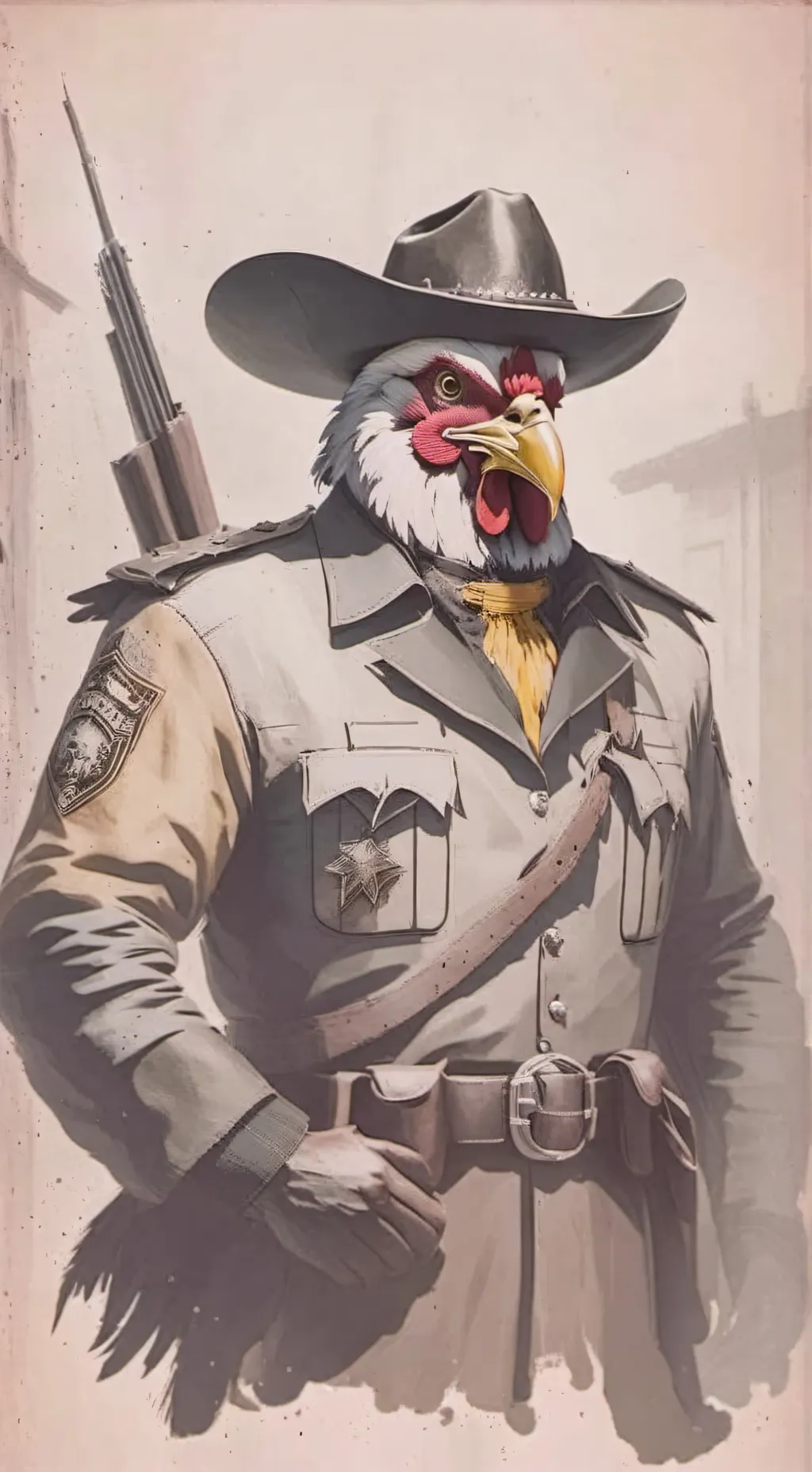 ai character: pollo sheriff  background