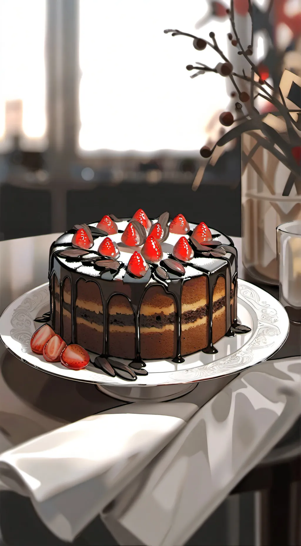 ai character: fruit cake ship background
