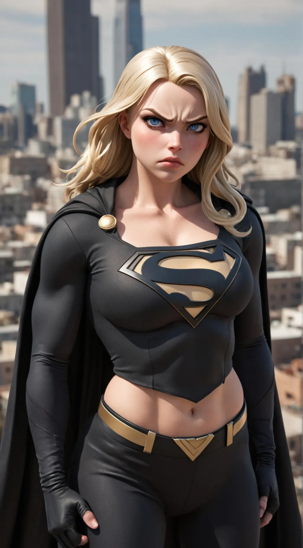 ai character: Dark Supergirl  background