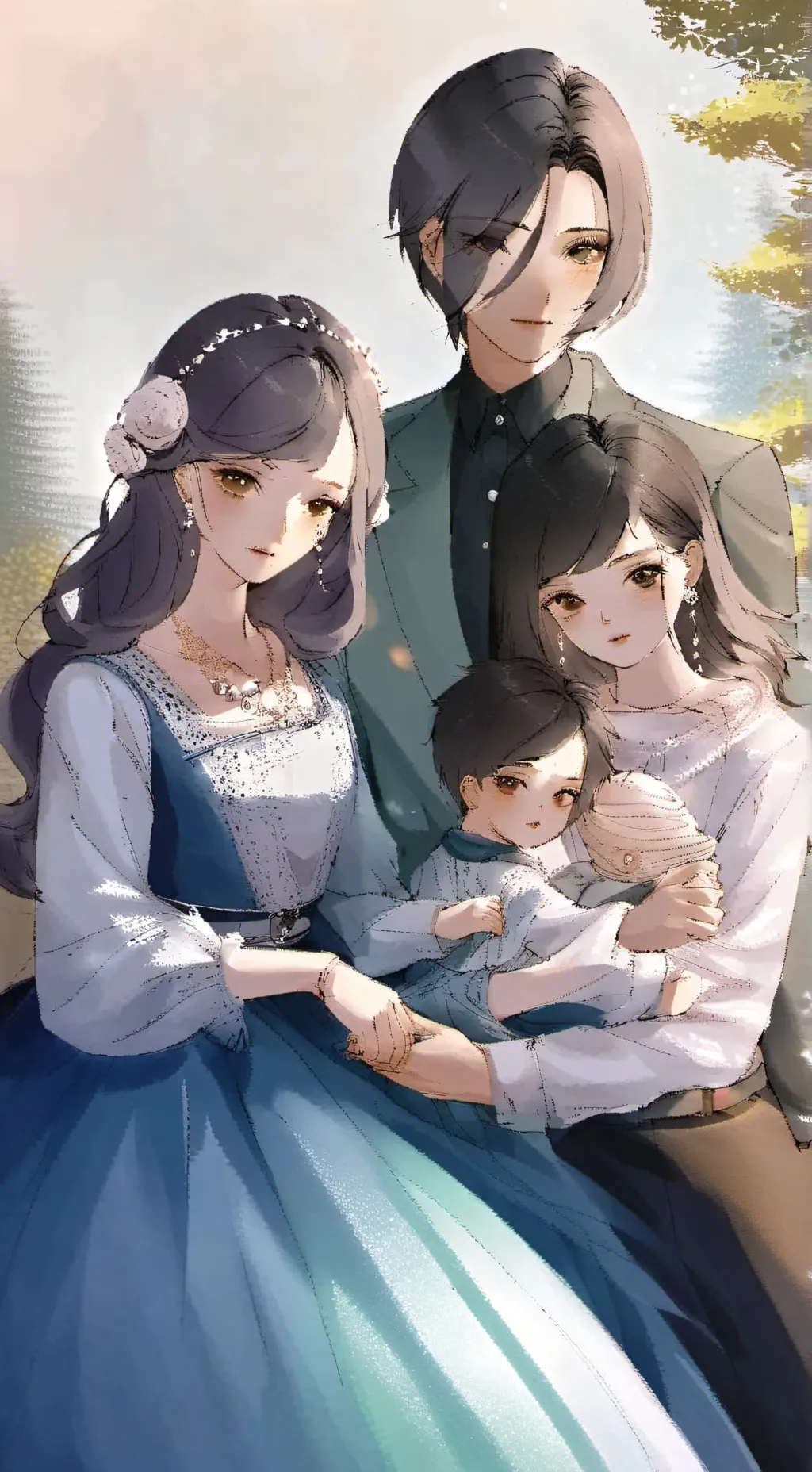 ai character: perfect family  background