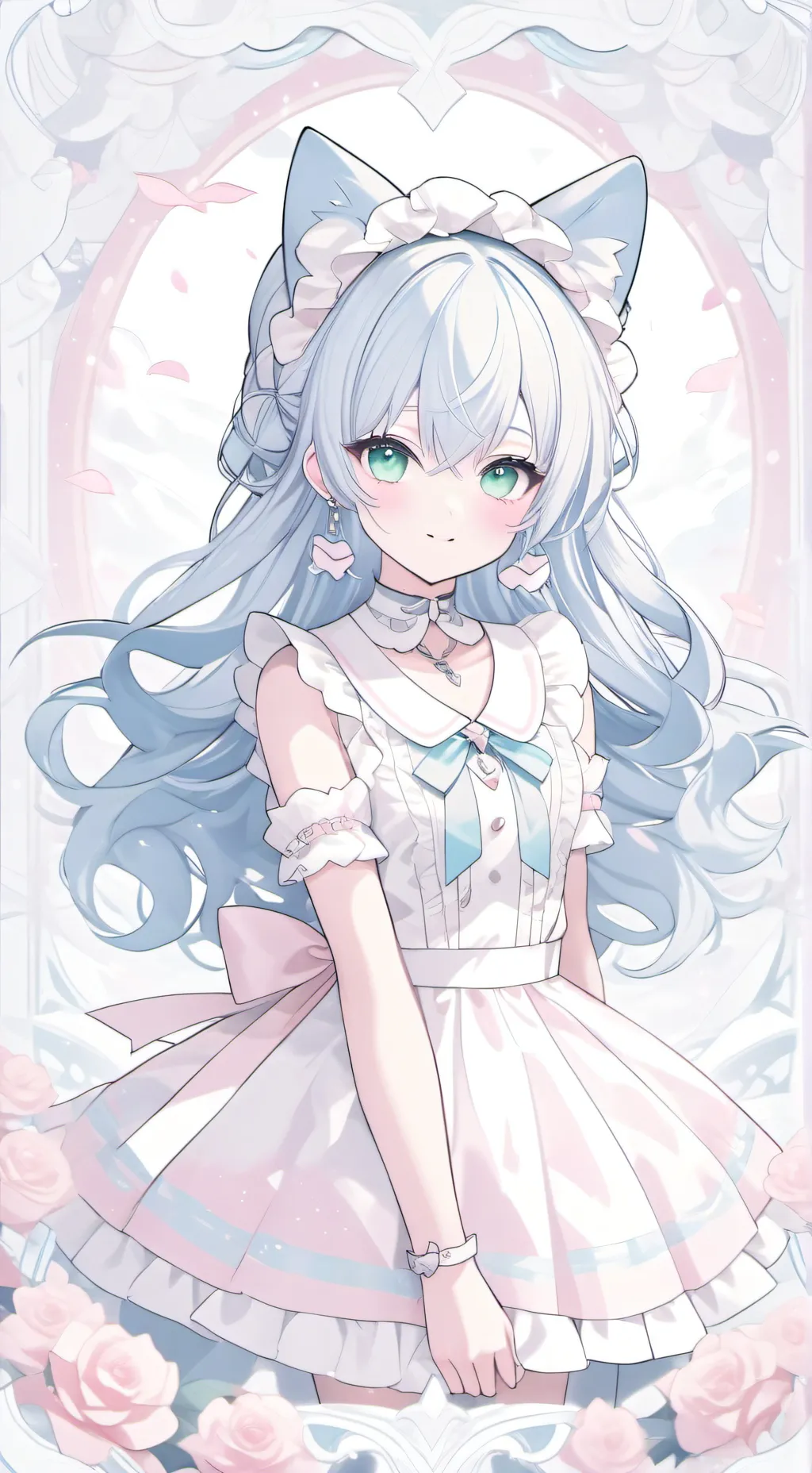 ai character: Cat girl  background