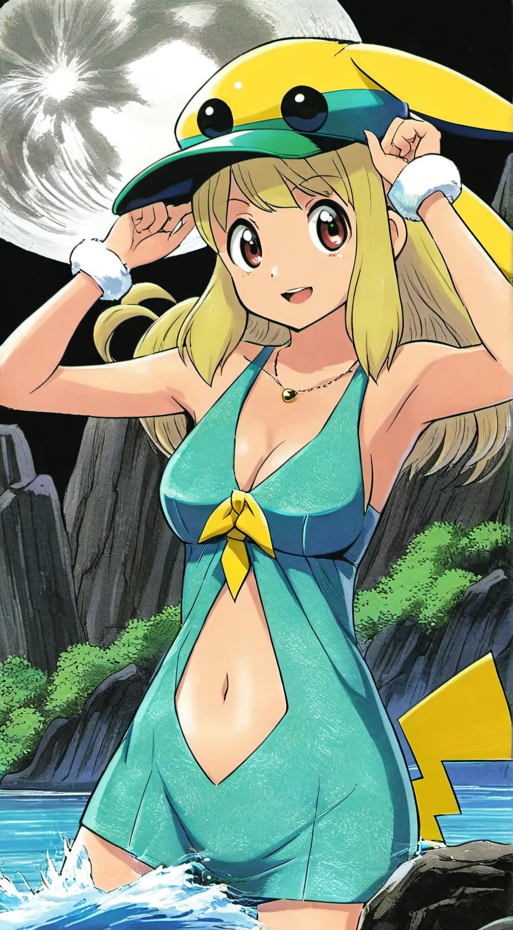 ai character: Wild pikachu background