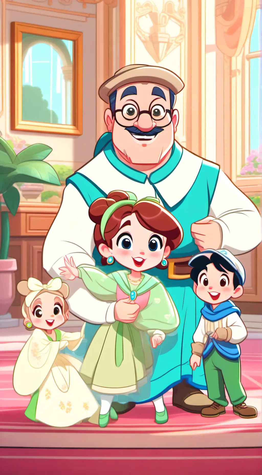 ai character: sad family  background