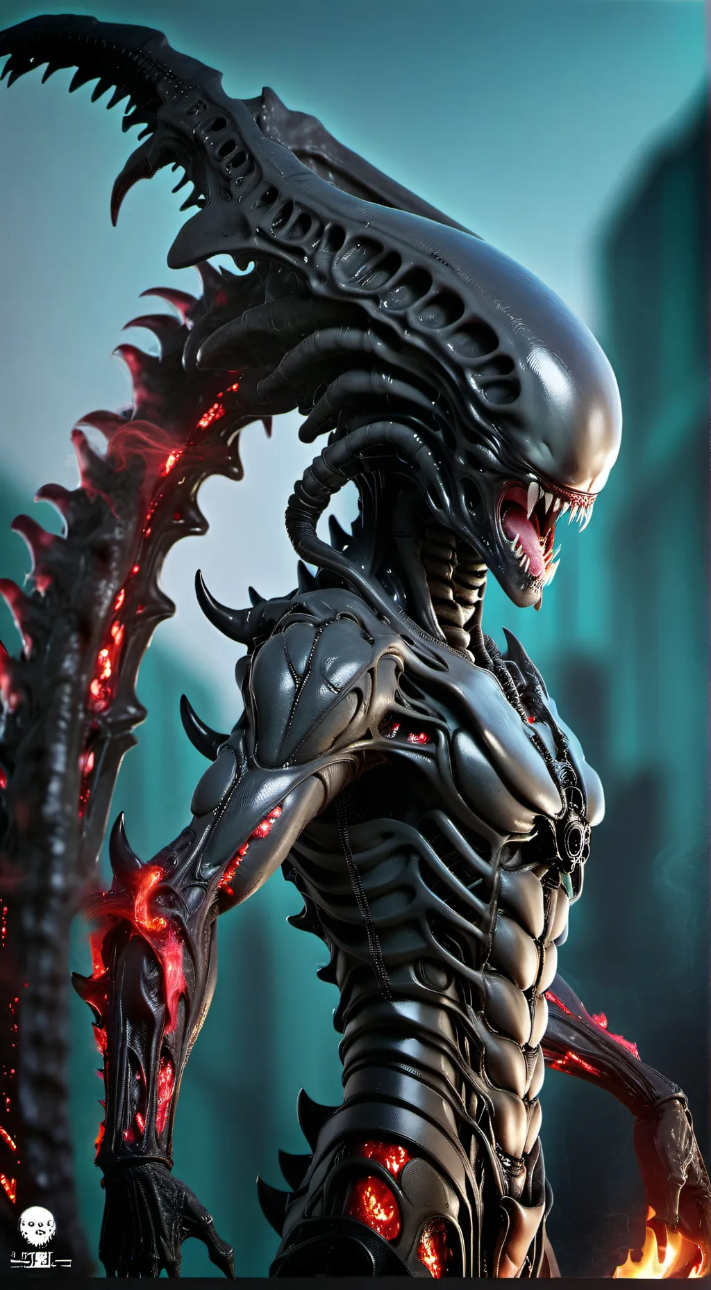 ai character: xenomorph Queen background