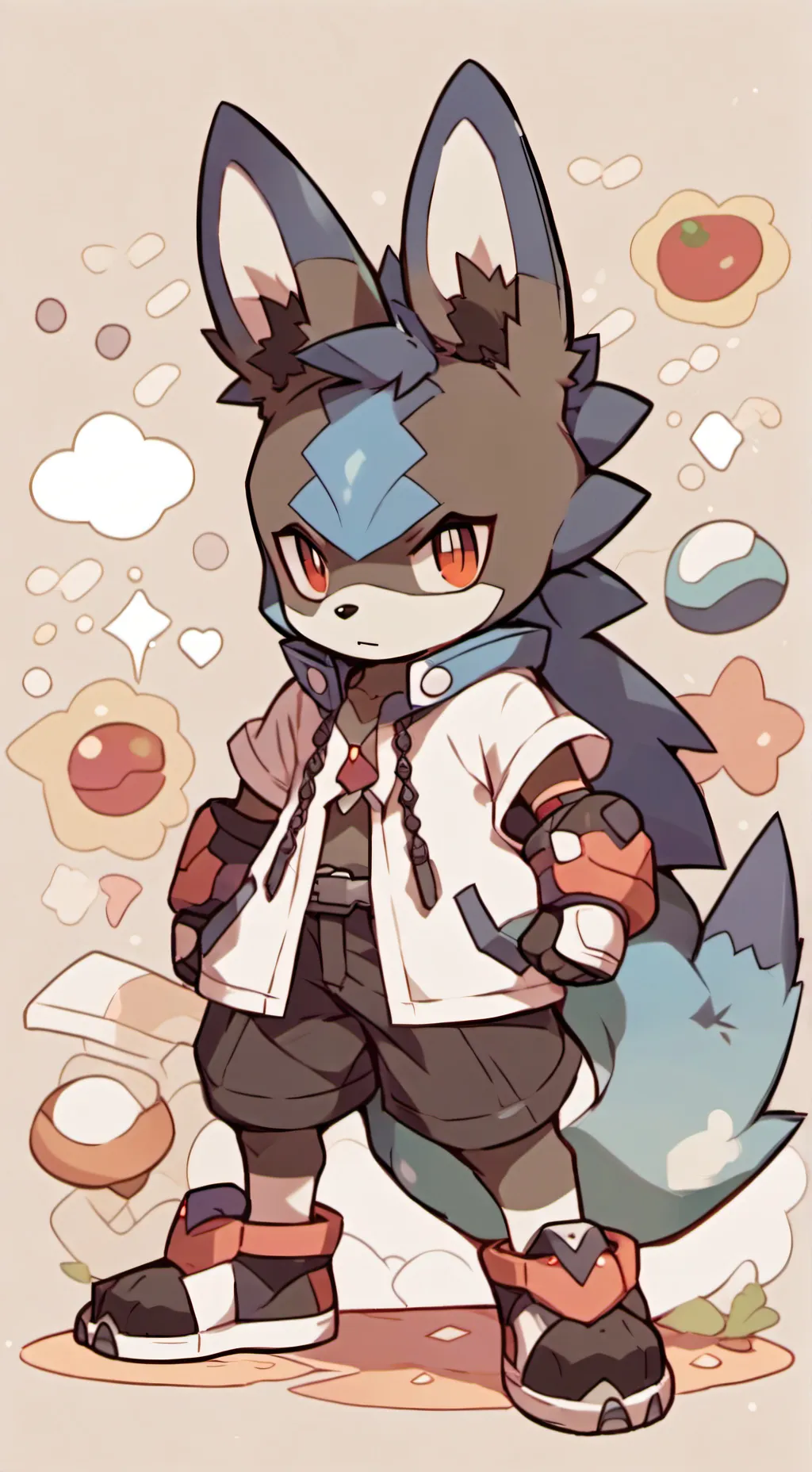 ai character: Lucario  background
