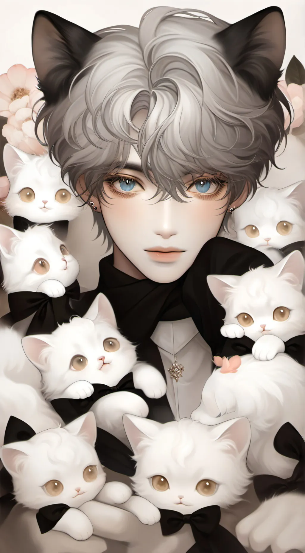 ai character: 🩶Gray🩶 background