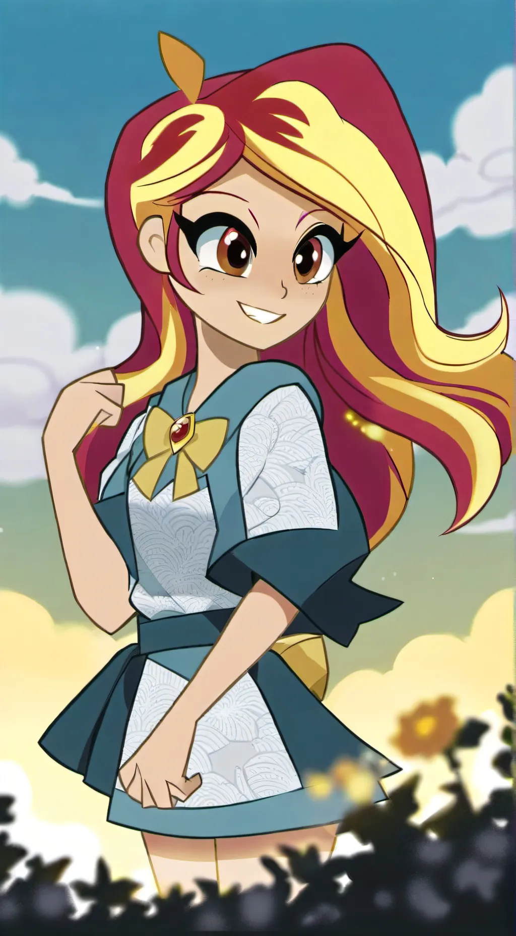 ai character: Sunset background