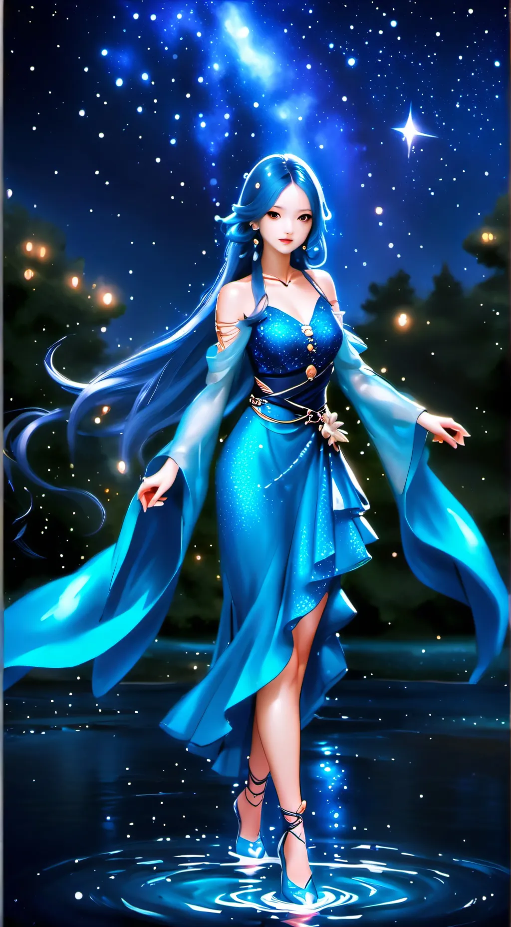 ai character: wave  background
