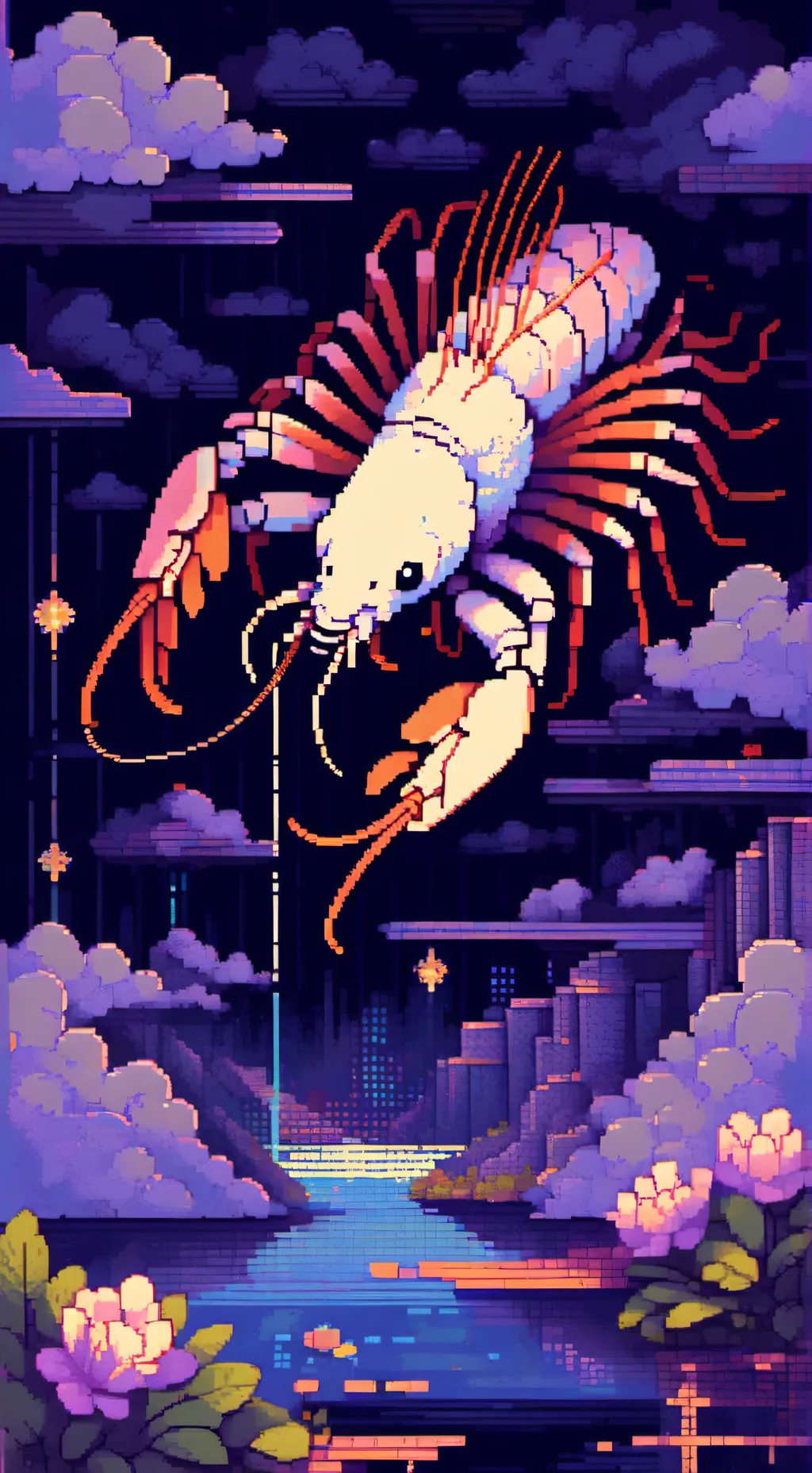 ai character: shrimpo background
