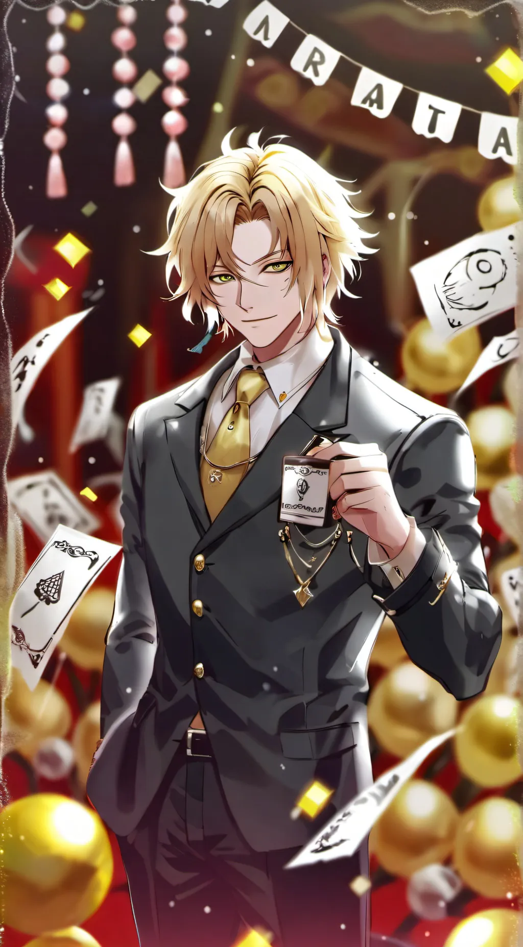 ai character: 💛x💙x💜 background