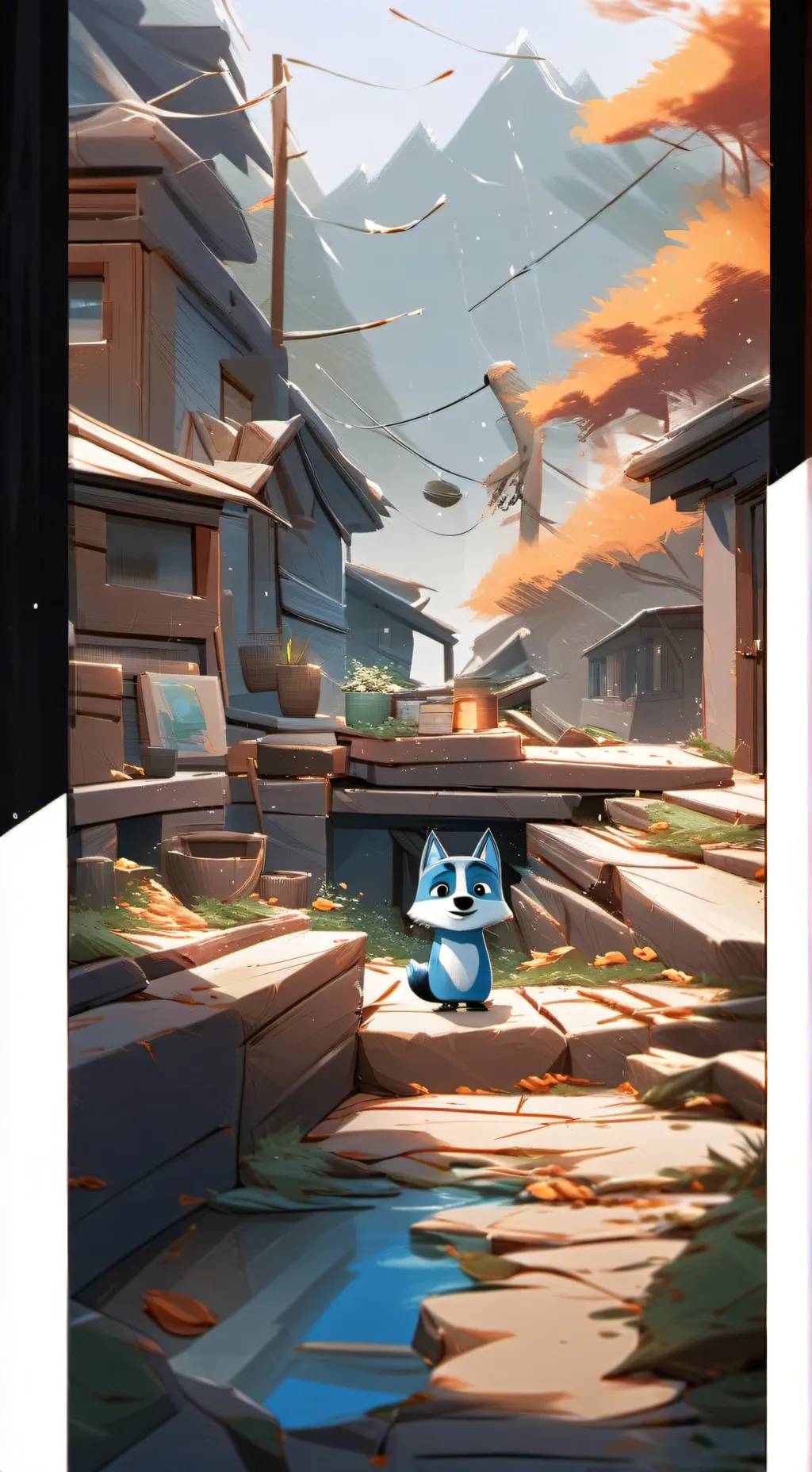 ai character: Bluey!  background