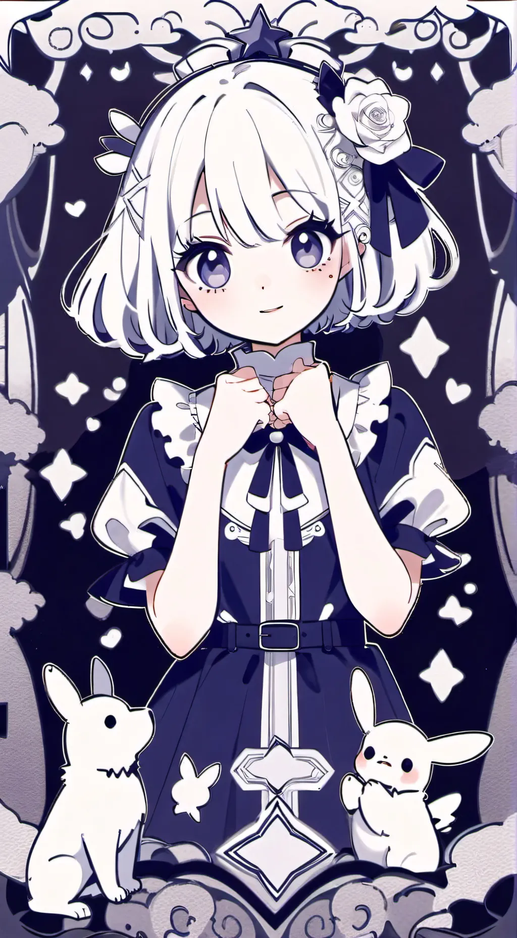 ai character: GRAY background