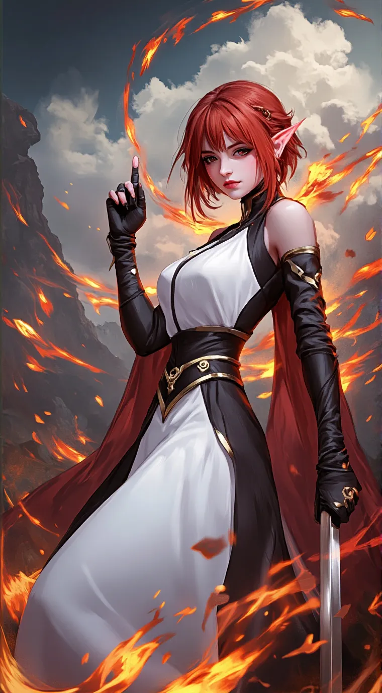 ai character: Elf knight (fire) background