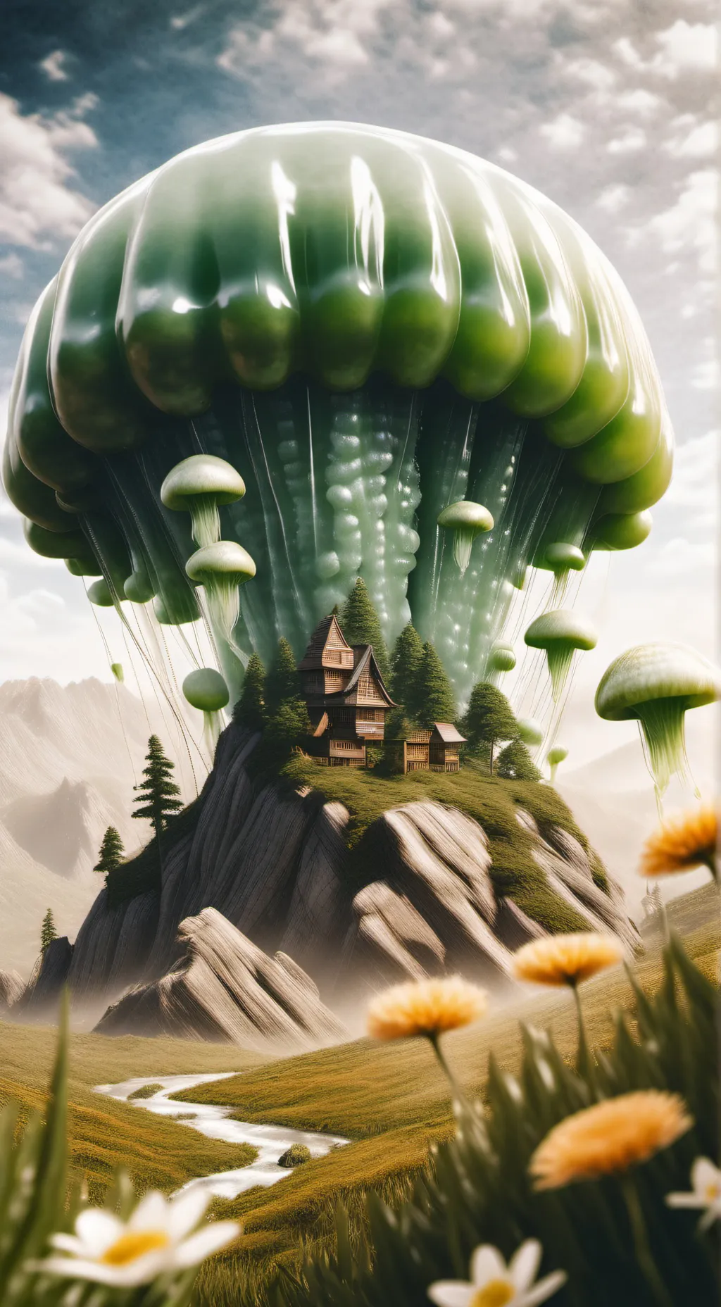 ai character: Gelatin background