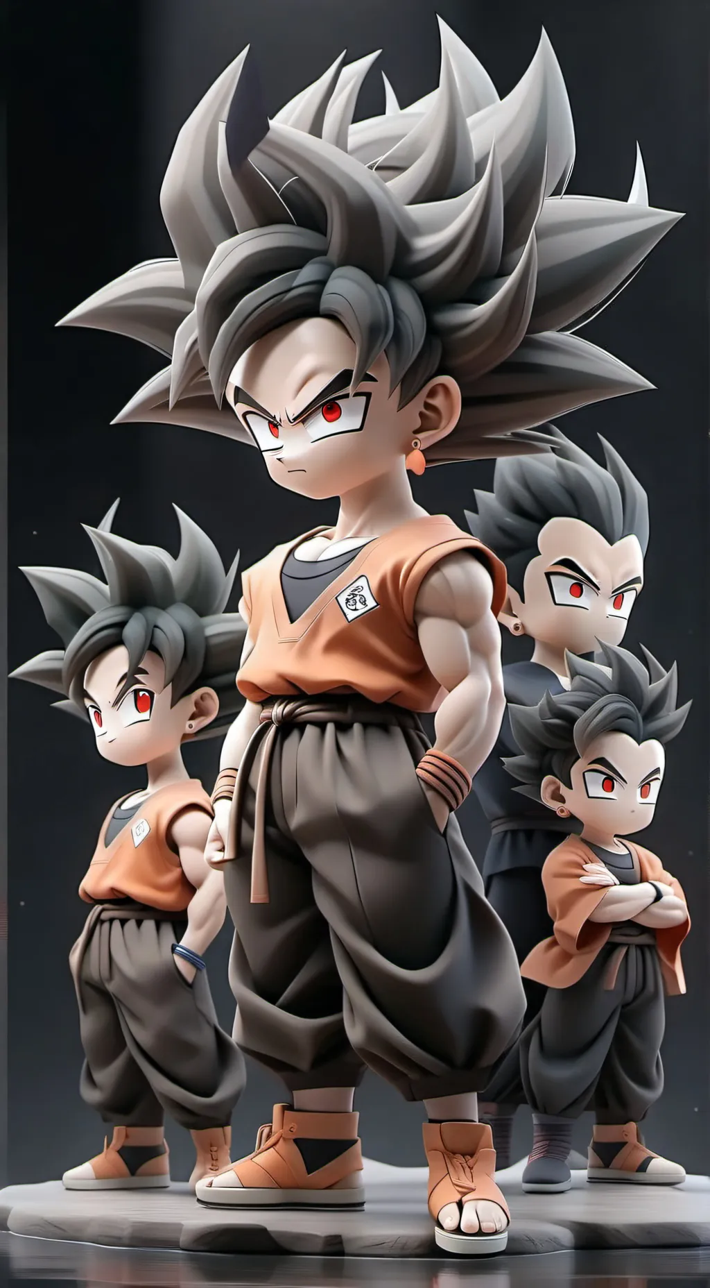 ai character: goku family red background