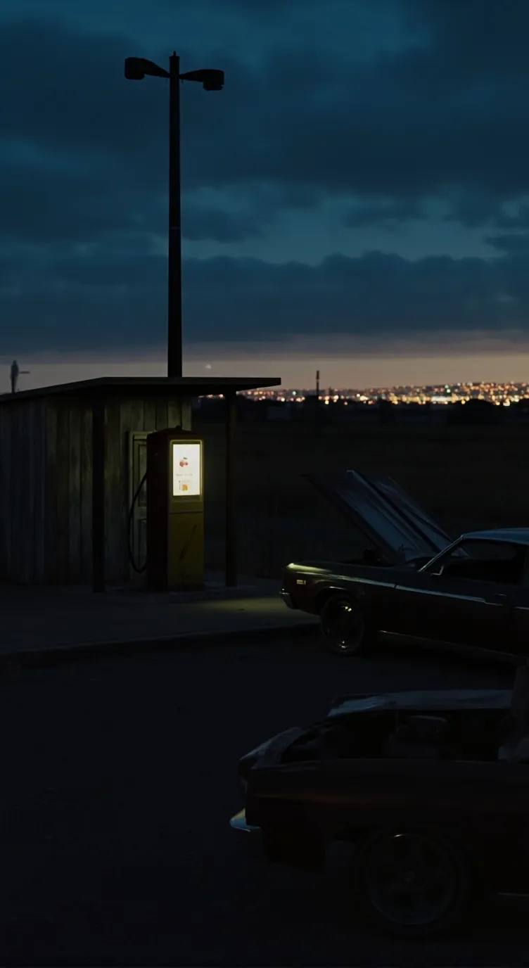 ai character: gas station  background
