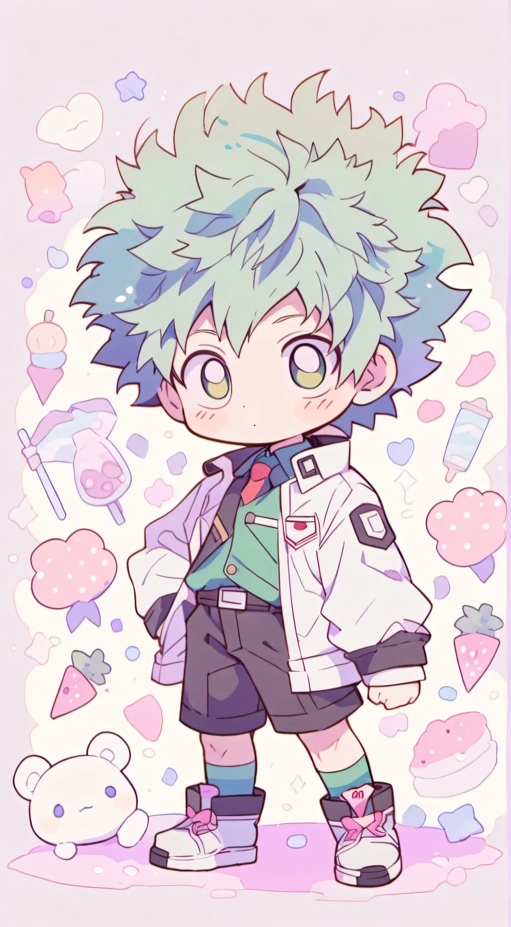 ai character: Mha quirkless background