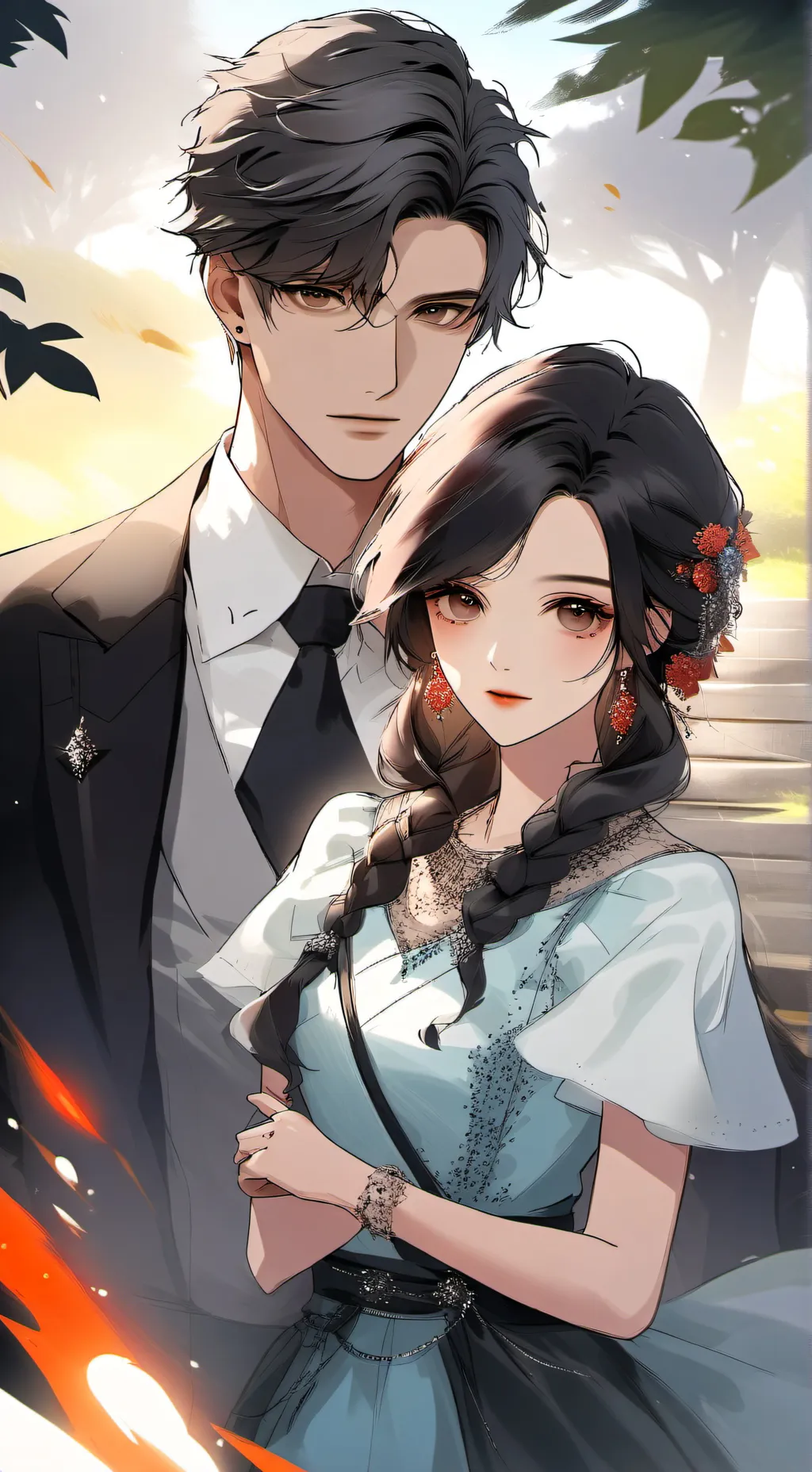 ai character: Rayan et mia  background