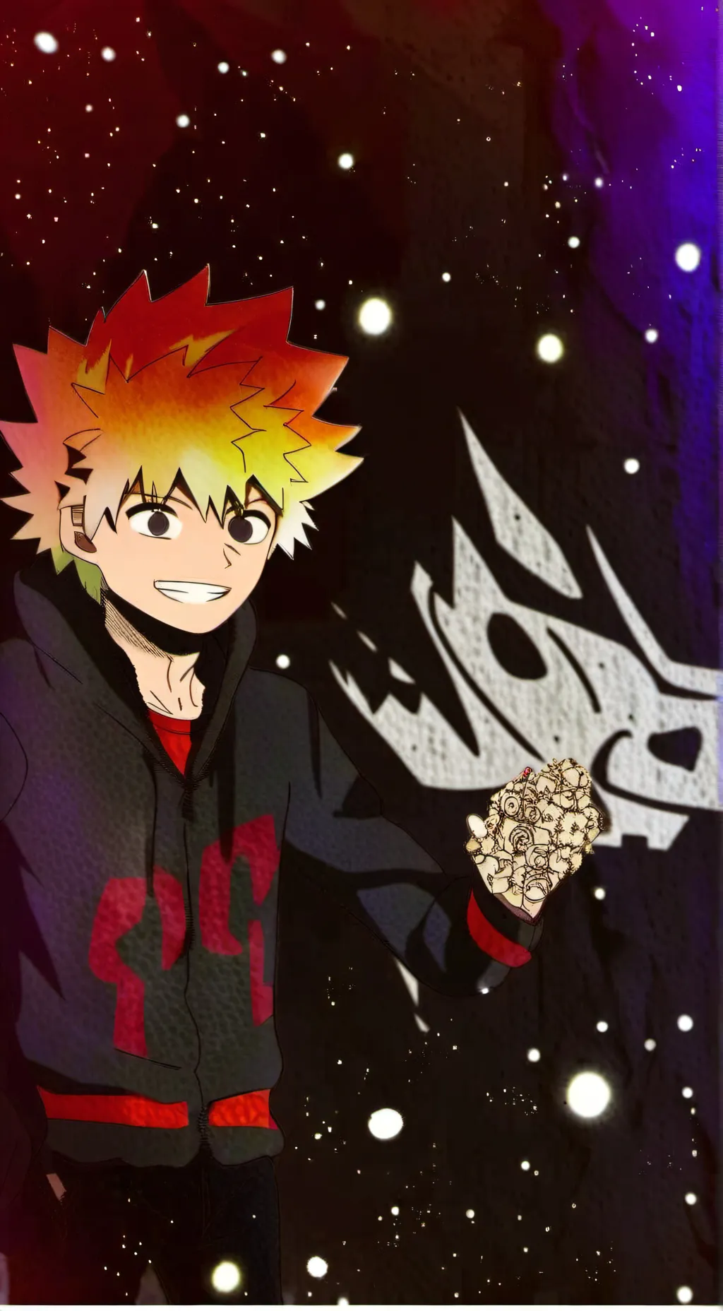 ai character: mha beach❤️🧡💛💙💙💜🩷🤎 background