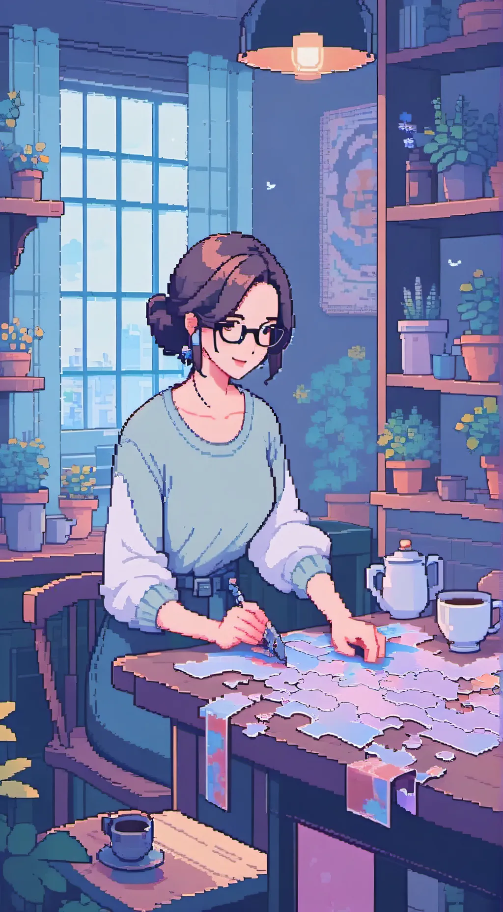 ai character: miss Bloomie  background