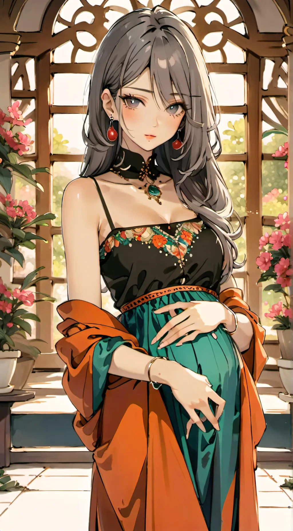 ai character: pregnant  background