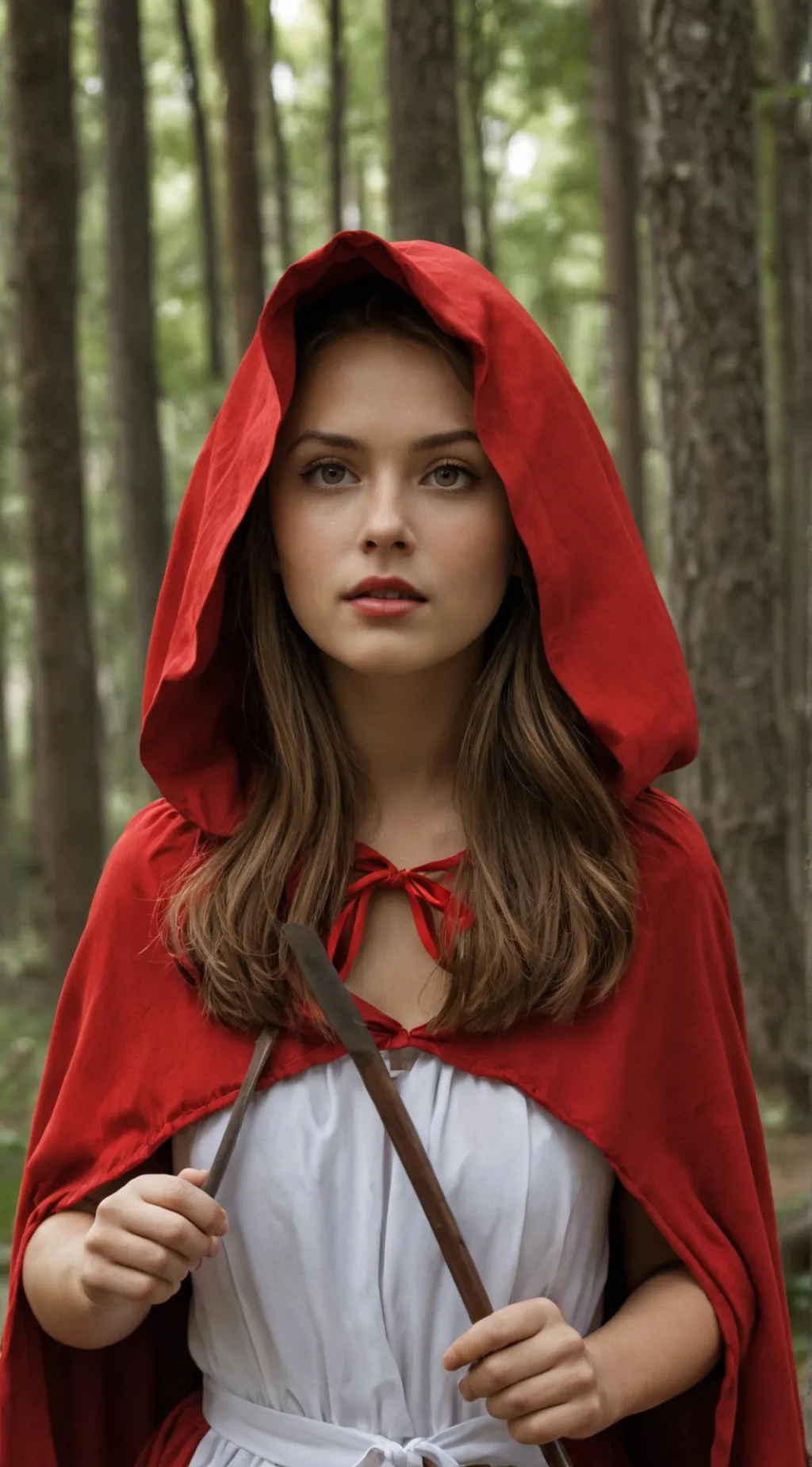ai character: red ridding hood background
