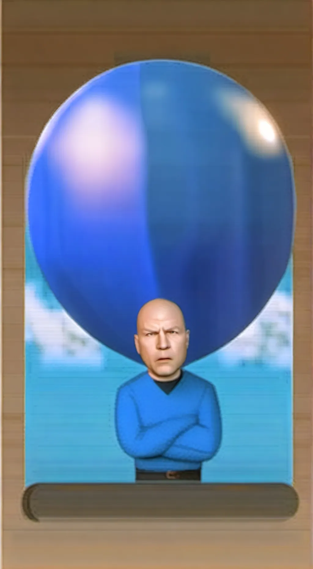 ai character: megamind steak background