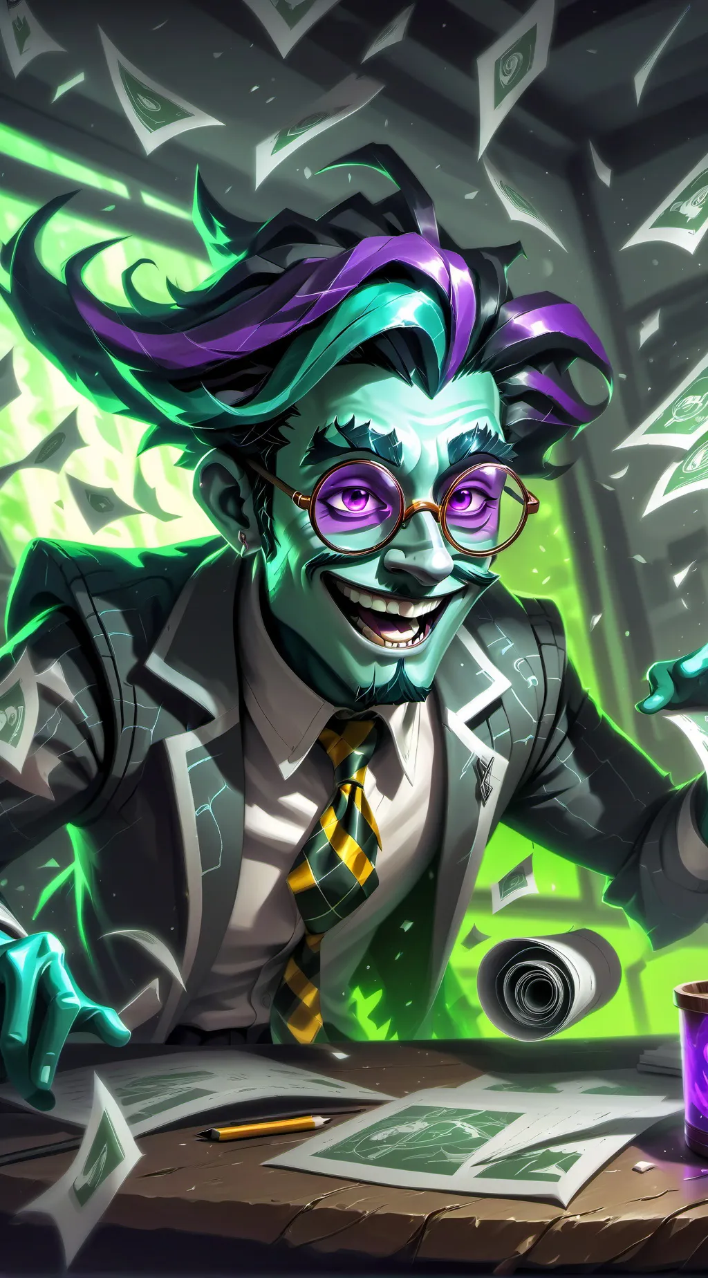 ai character: Prof. MemeNinja background