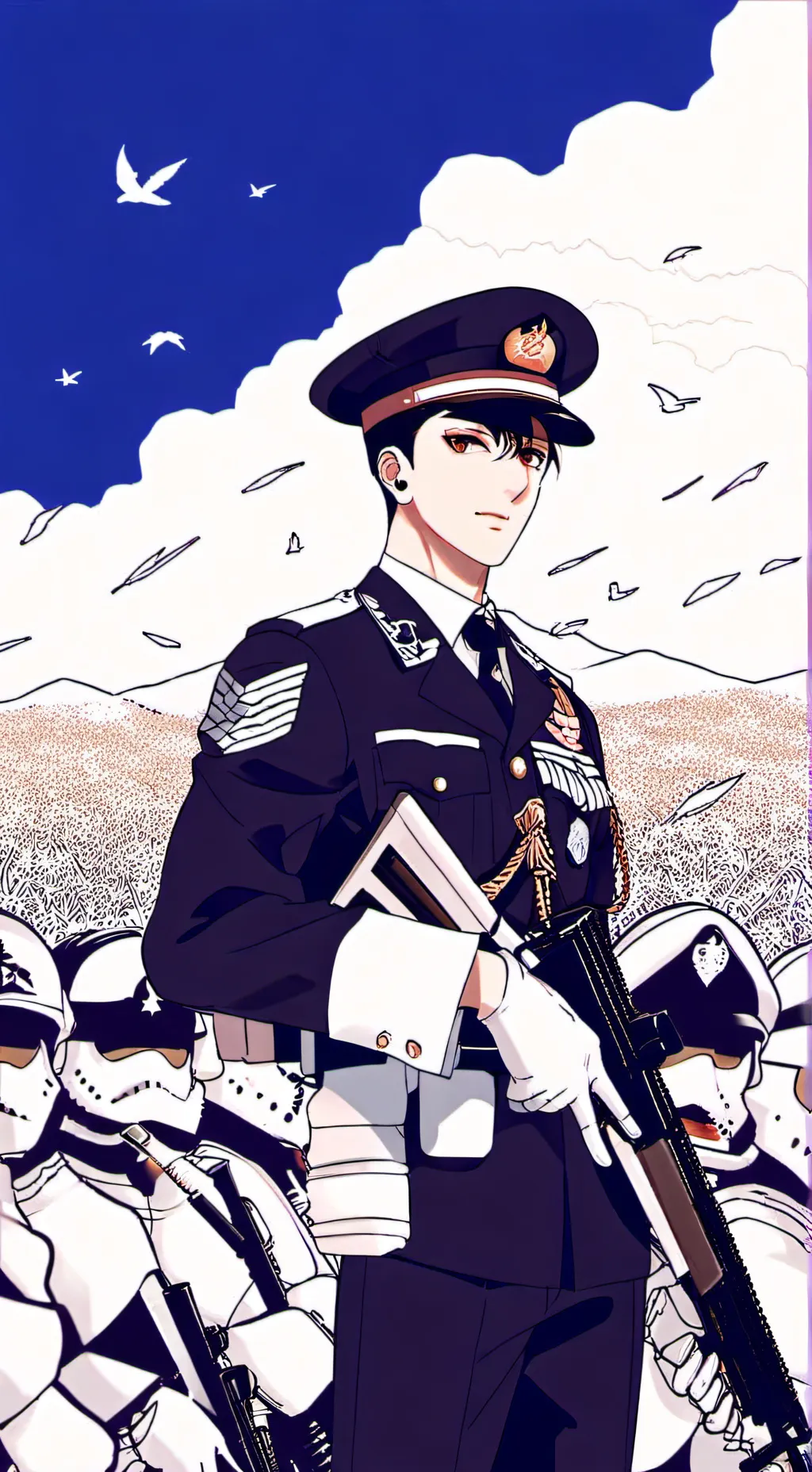 ai character: Lider serio background