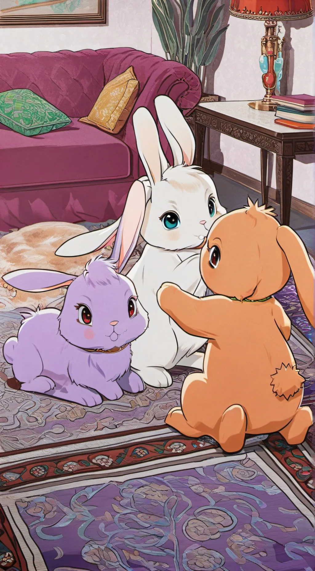 ai character: 4 bunnys background