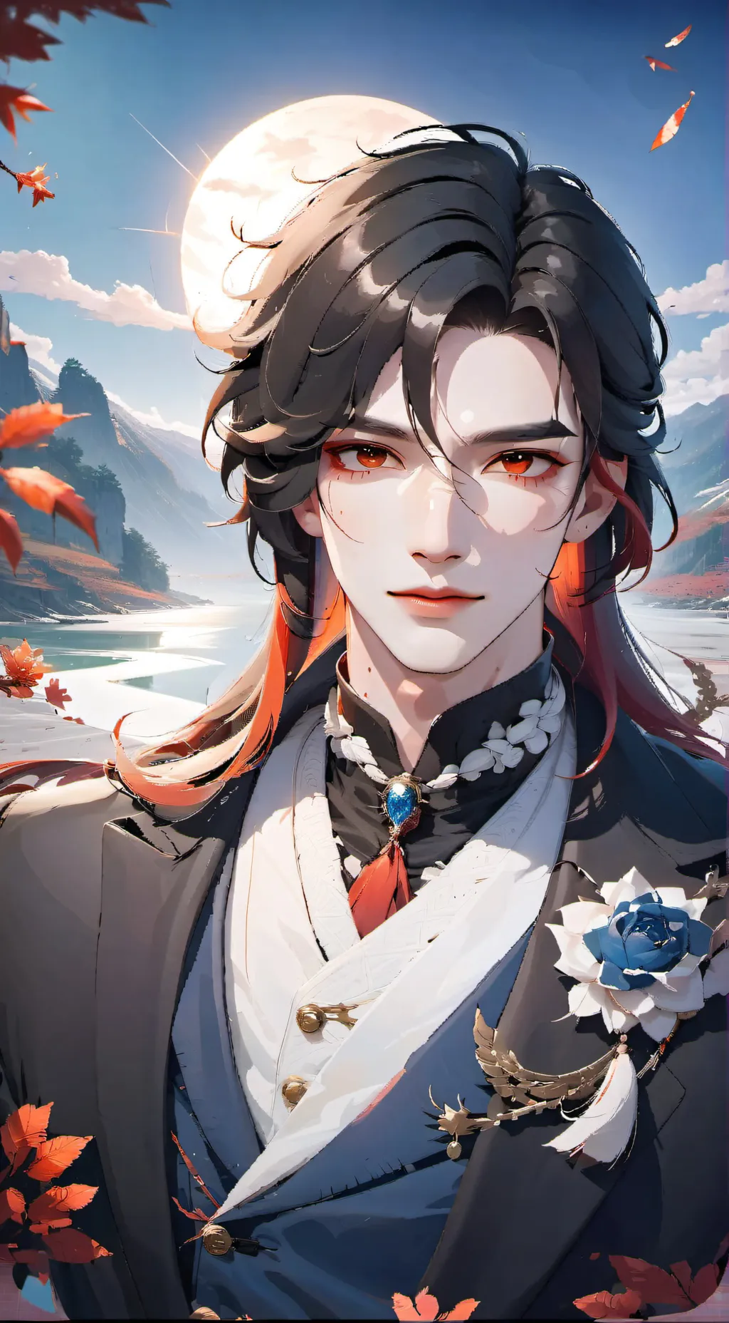 ai character: Red background