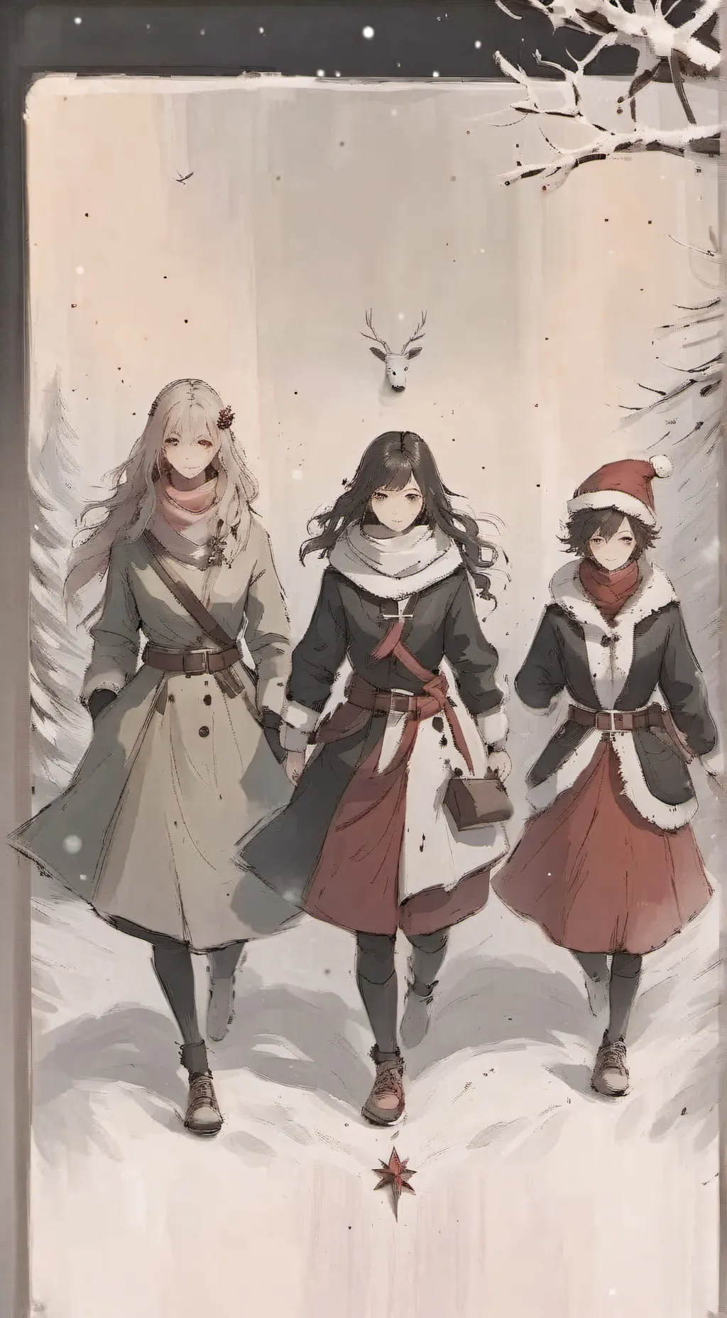 ai character: Mha Christmas RPG background