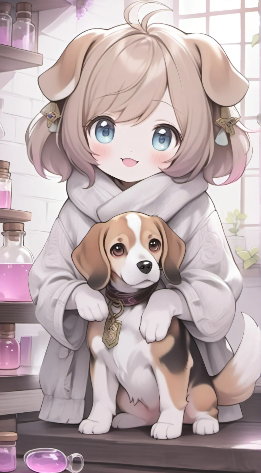 ai character: Love Potion Furry background