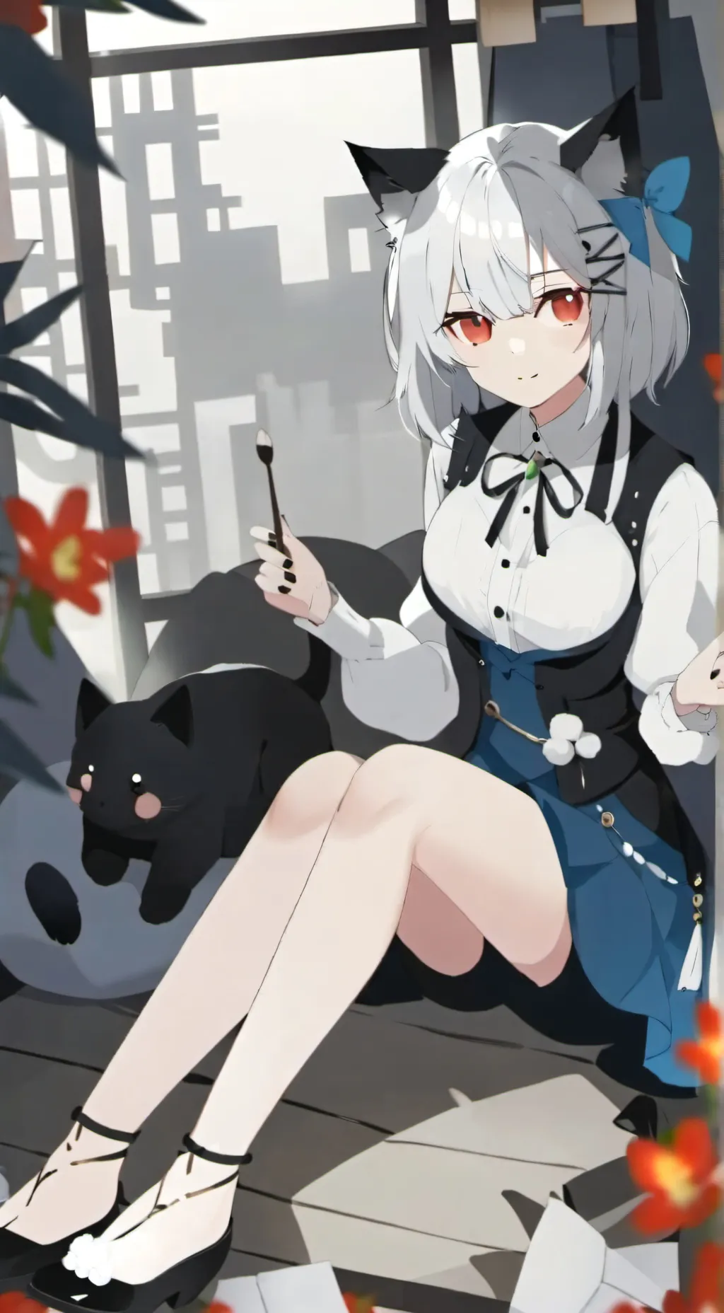 ai character: Catgirl  background